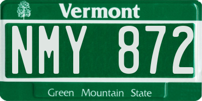 VT license plate NMY872