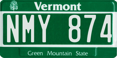 VT license plate NMY874