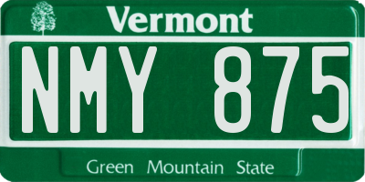 VT license plate NMY875