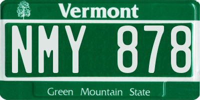 VT license plate NMY878