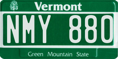 VT license plate NMY880