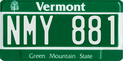 VT license plate NMY881