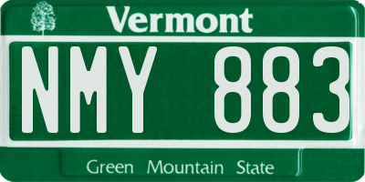 VT license plate NMY883