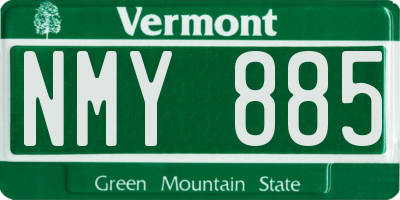 VT license plate NMY885