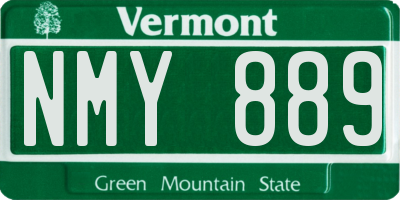 VT license plate NMY889