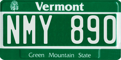 VT license plate NMY890
