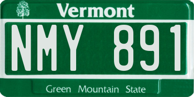 VT license plate NMY891