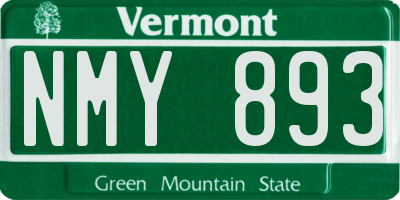 VT license plate NMY893