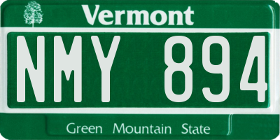VT license plate NMY894