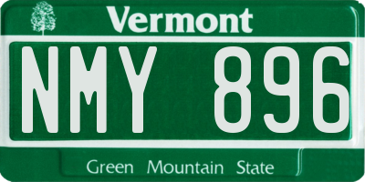 VT license plate NMY896