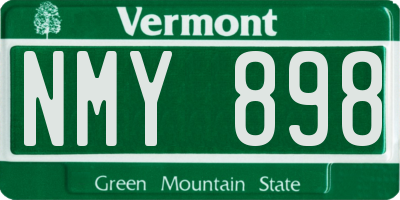 VT license plate NMY898