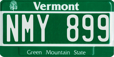 VT license plate NMY899