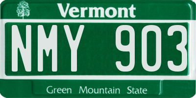 VT license plate NMY903