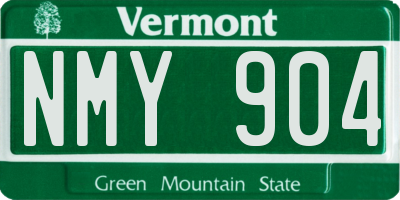 VT license plate NMY904