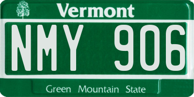 VT license plate NMY906
