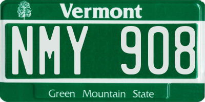 VT license plate NMY908