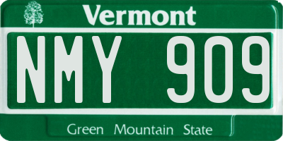 VT license plate NMY909