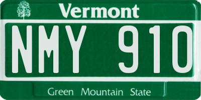VT license plate NMY910
