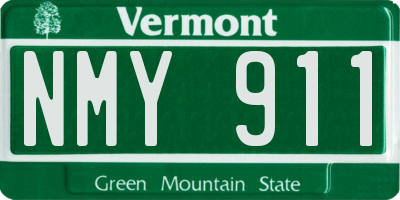 VT license plate NMY911