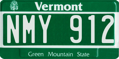 VT license plate NMY912