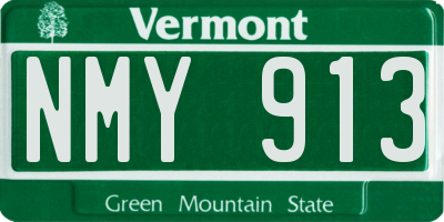VT license plate NMY913
