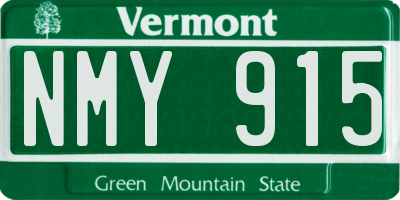 VT license plate NMY915