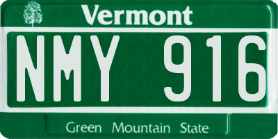 VT license plate NMY916