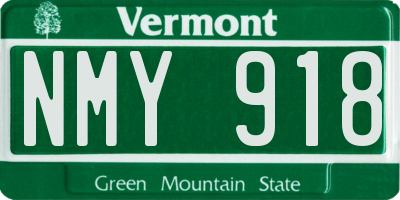 VT license plate NMY918