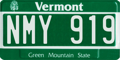 VT license plate NMY919