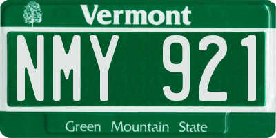 VT license plate NMY921