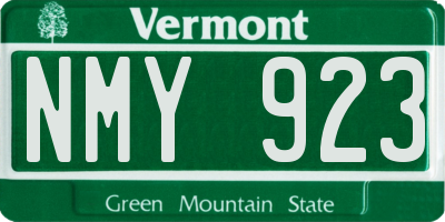 VT license plate NMY923