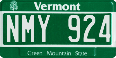 VT license plate NMY924