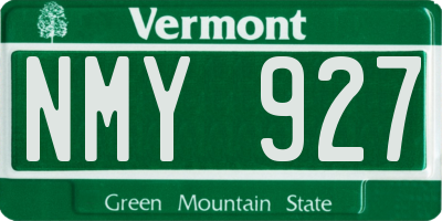 VT license plate NMY927