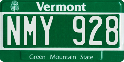 VT license plate NMY928