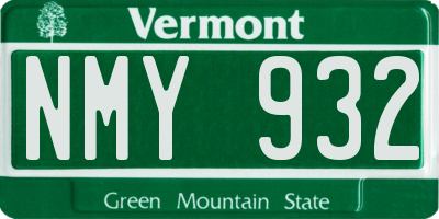 VT license plate NMY932