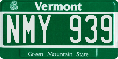 VT license plate NMY939