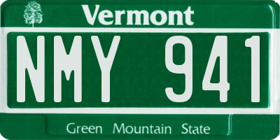 VT license plate NMY941