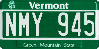 VT license plate NMY945