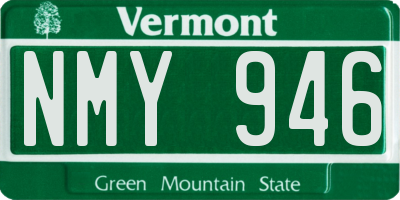 VT license plate NMY946