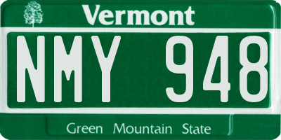 VT license plate NMY948
