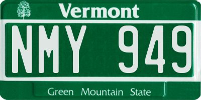 VT license plate NMY949