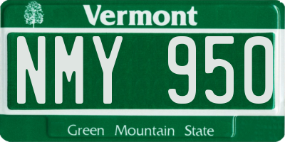 VT license plate NMY950