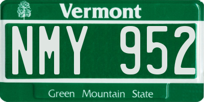 VT license plate NMY952
