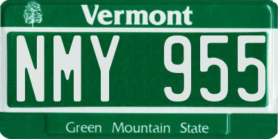 VT license plate NMY955