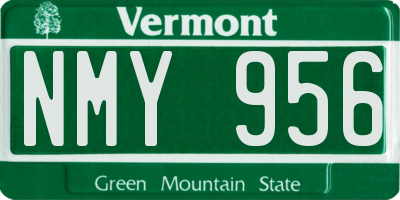 VT license plate NMY956