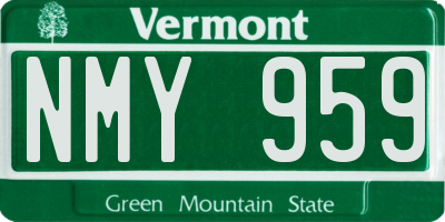 VT license plate NMY959