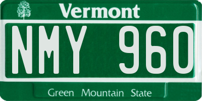 VT license plate NMY960