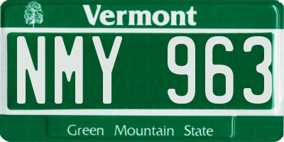 VT license plate NMY963