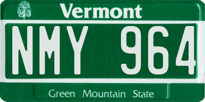VT license plate NMY964