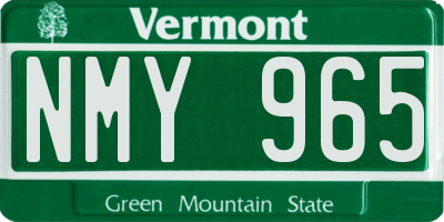VT license plate NMY965